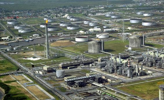 Shell's oil and gas terminal on Bonny Island in southern Nigeria.